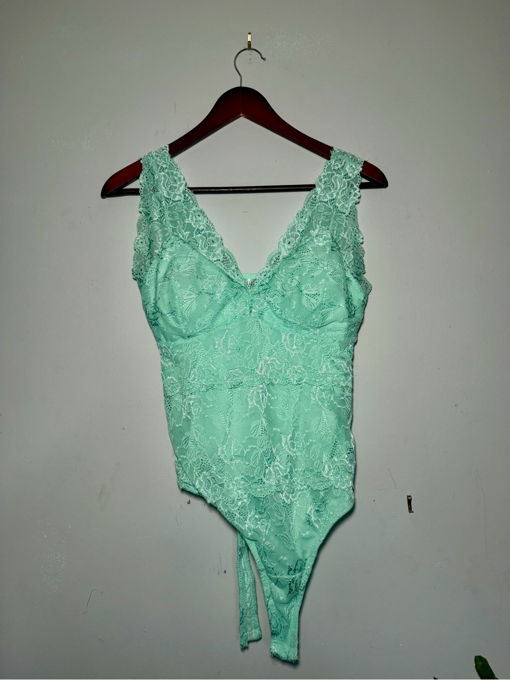 Revamped Mint Lace V-Neck Bodysuit